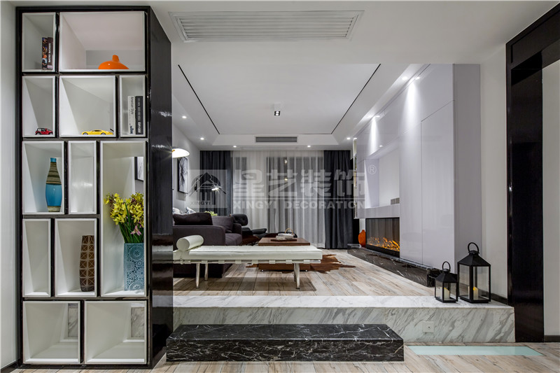 鳳嶺一號(hào)120平現(xiàn)代簡約客廳裝修設(shè)計(jì)效果圖