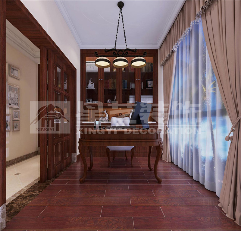 鳳景灣260平書(shū)房裝修效果圖