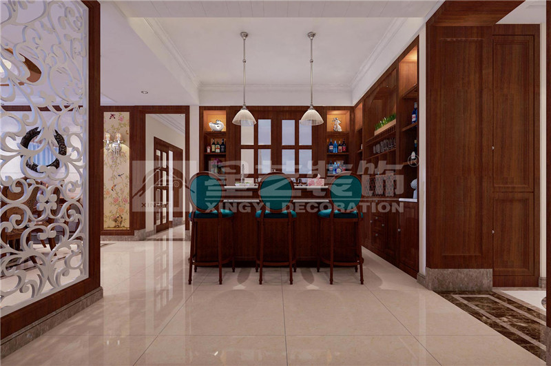 鳳景灣260平吧臺(tái)裝修效果圖