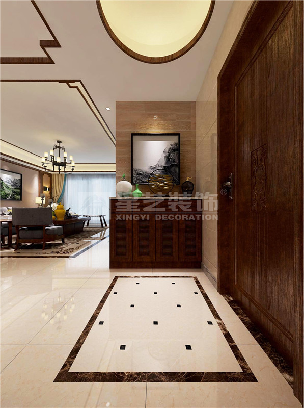 盛天東郡290平新中式玄關(guān)裝修設(shè)計(jì)效果圖