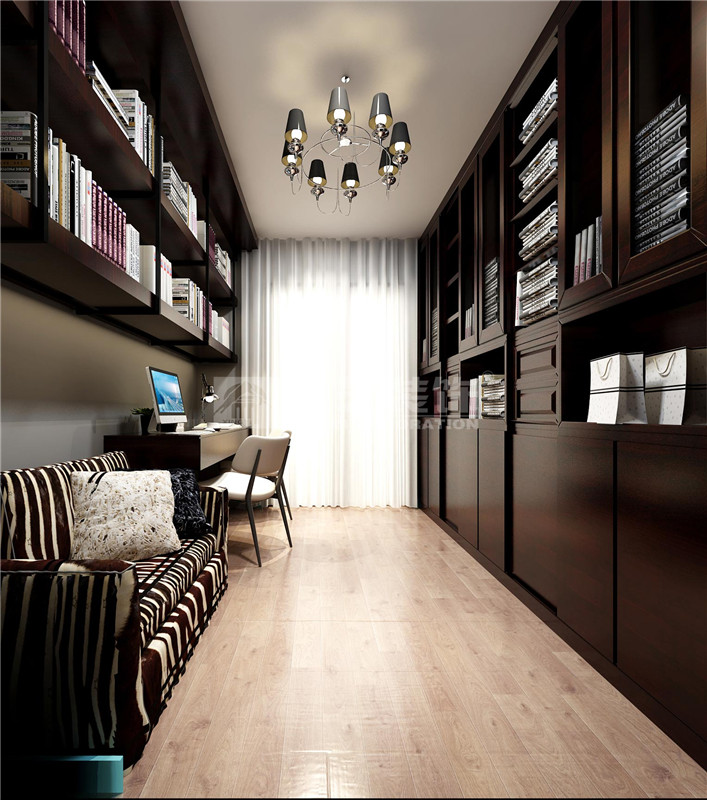 歐景庭園80平北歐風格書房裝修效果圖