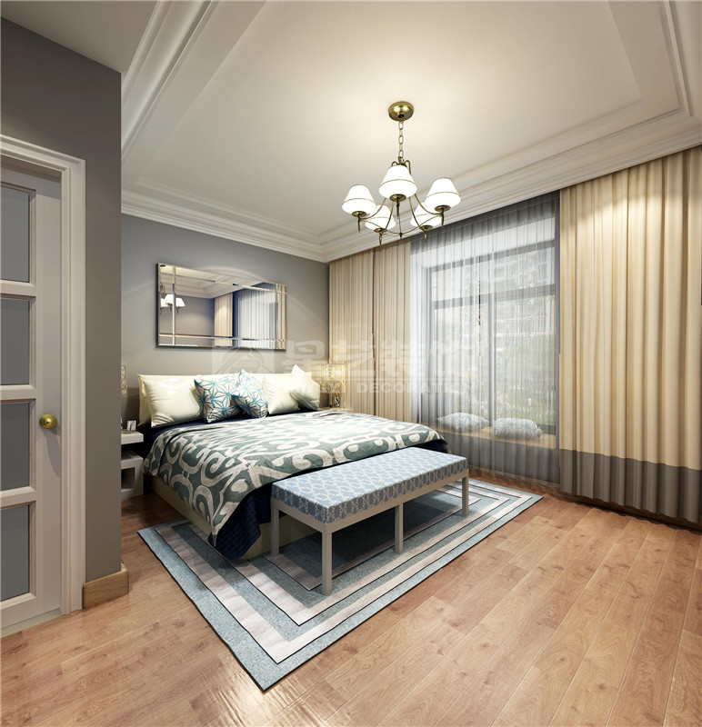 歐景庭園80平北歐風格臥室裝修效果圖