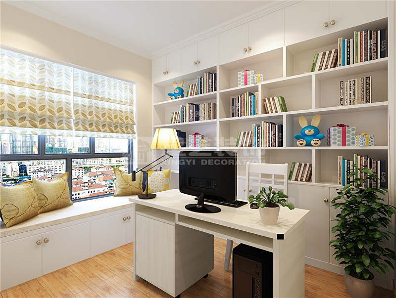 鳳景灣150平現(xiàn)代簡(jiǎn)約書(shū)房裝修效果圖
