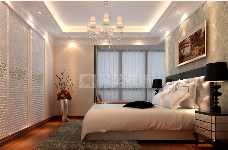 昌泰東盟園200平簡歐風(fēng)格臥室裝修效果圖