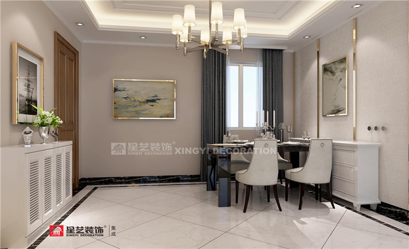 瀚林君庭116平簡(jiǎn)歐風(fēng)格餐廳裝修效果圖