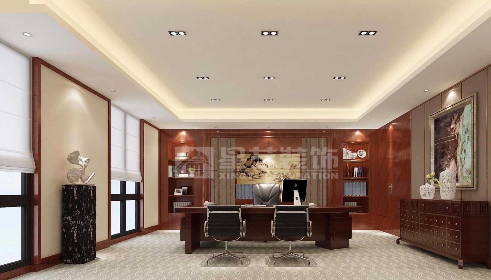 青秀萬達(dá)會(huì)所200平辦公室裝修設(shè)計(jì)效果圖
