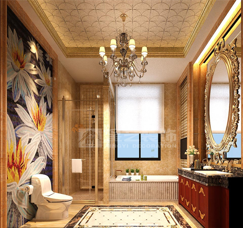 榮和公園尊府355平歐式風格衛(wèi)生間裝修效果圖