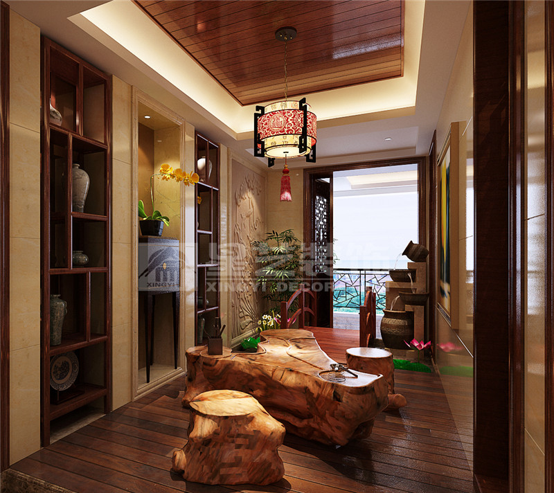 盛天東郡 211平中式風格茶藝區(qū)裝修效果圖