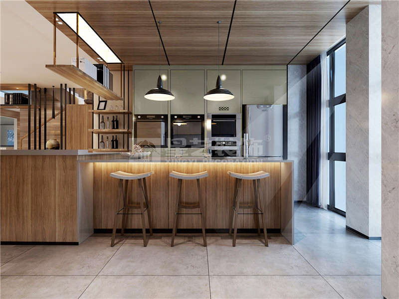 榮和大地600平現(xiàn)代風(fēng)格吧臺(tái)裝修效果圖