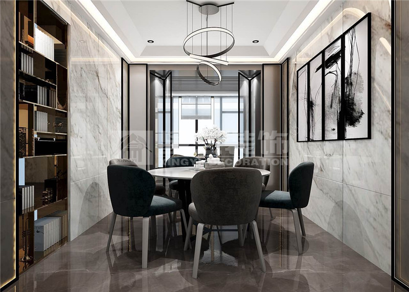 遠(yuǎn)辰山水一號300平簡約輕奢餐廳裝修效果圖