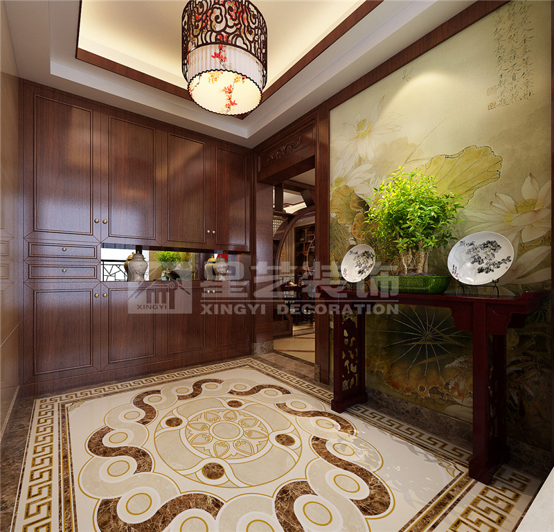 盛天東郡 211平中式風格玄關裝修效果圖