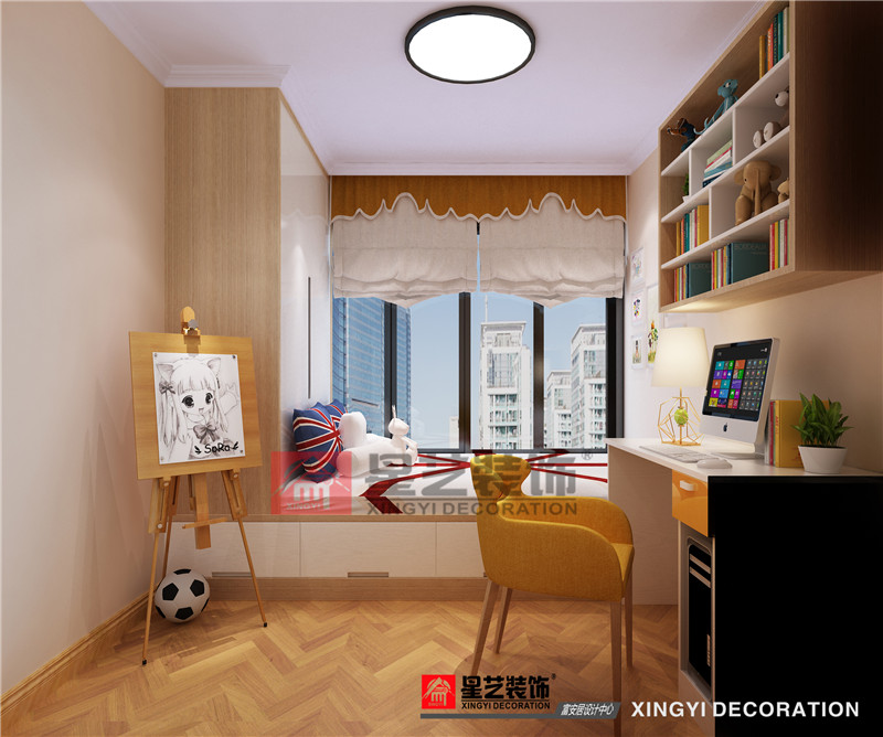 榮和千千樹(shù)133平書(shū)房裝修效果圖