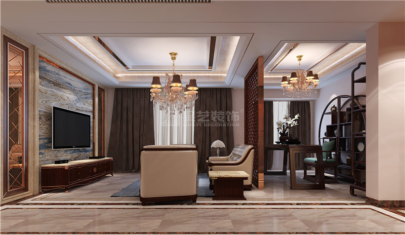 萬達茂149平客廳裝修效果圖