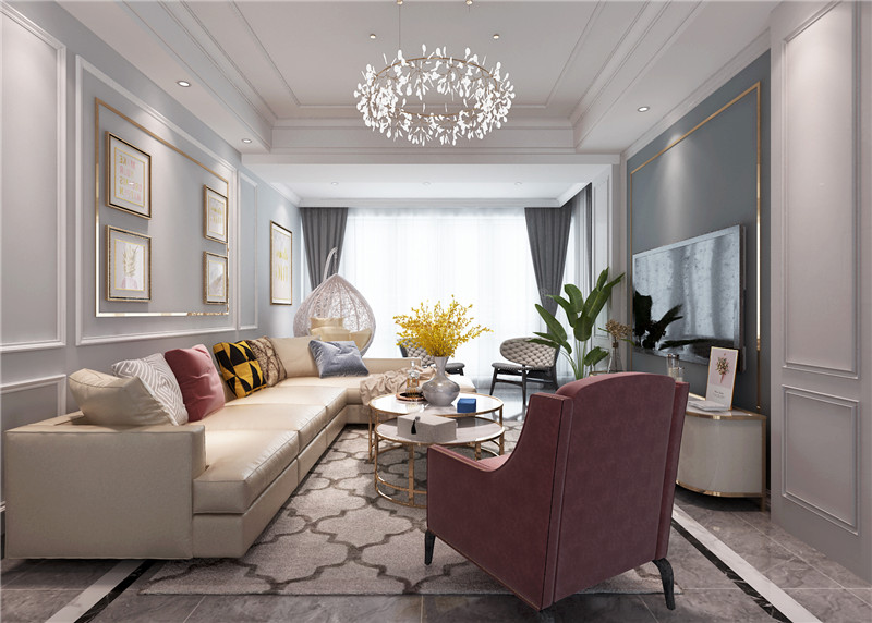 霖峰壹號126平客廳裝修效果圖