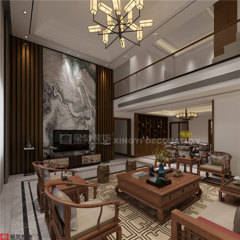 江灣山語(yǔ)城230平客廳裝修效果圖