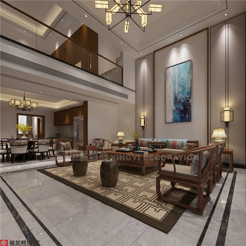 江灣山語(yǔ)城230平客廳裝修效果圖