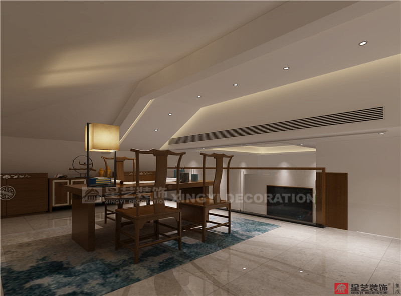 江灣山語(yǔ)城230平書房裝修效果圖