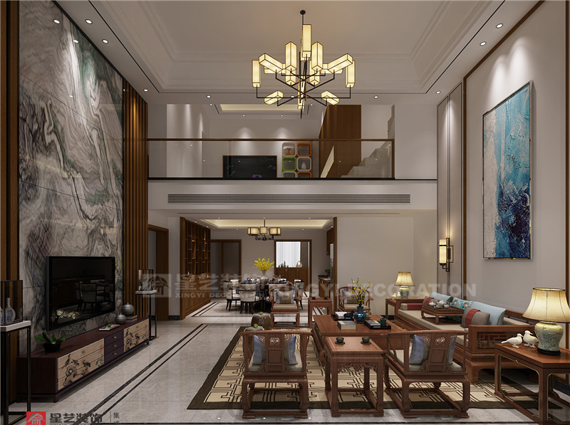 江灣山語(yǔ)城230平客廳裝修效果圖