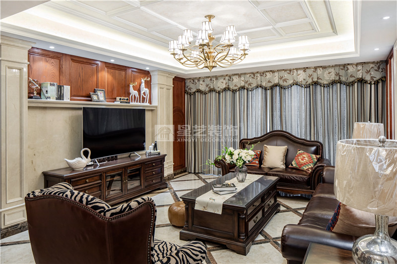 金源一品210平客廳裝修實(shí)景圖