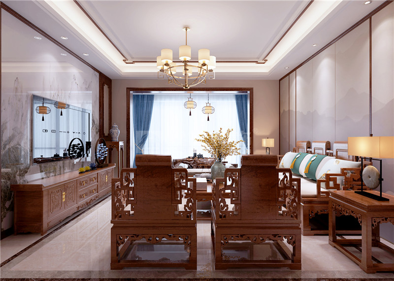 綠地中央廣場(chǎng)150平客廳裝修效果圖