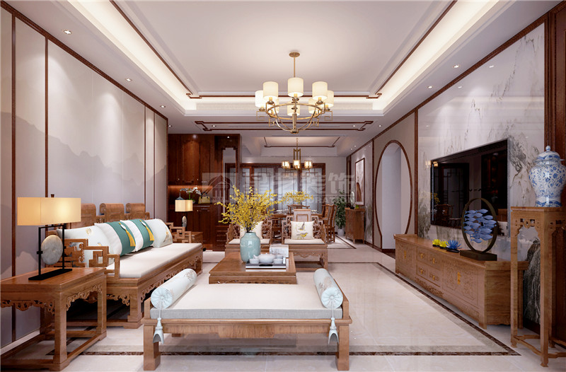 綠地中央廣場(chǎng)150平客廳裝修效果圖