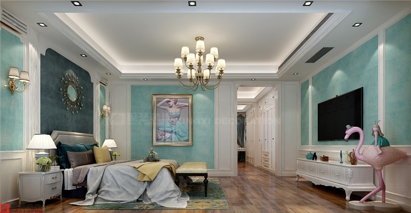 中海國際社區(qū)溫莎堡250平三樓主臥裝修效果圖