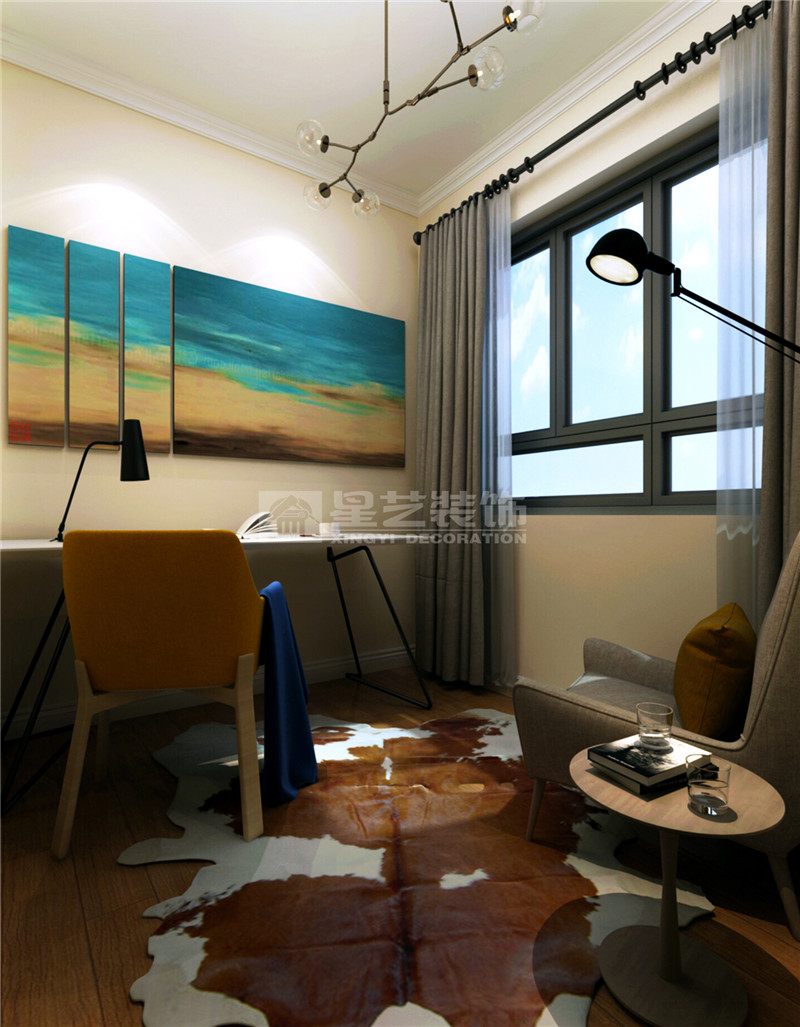 華潤(rùn)二十四城89平書(shū)房裝修效果圖