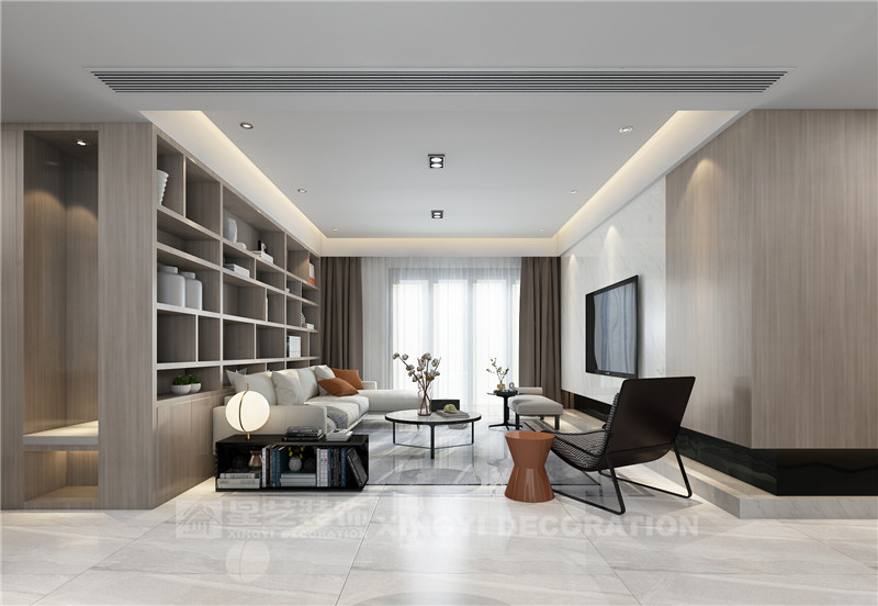 華發(fā)國(guó)賓壹號(hào)120平客廳裝修效果圖