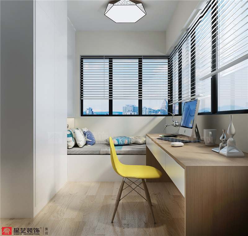 保利領(lǐng)繡前城108平書(shū)房裝修效果圖