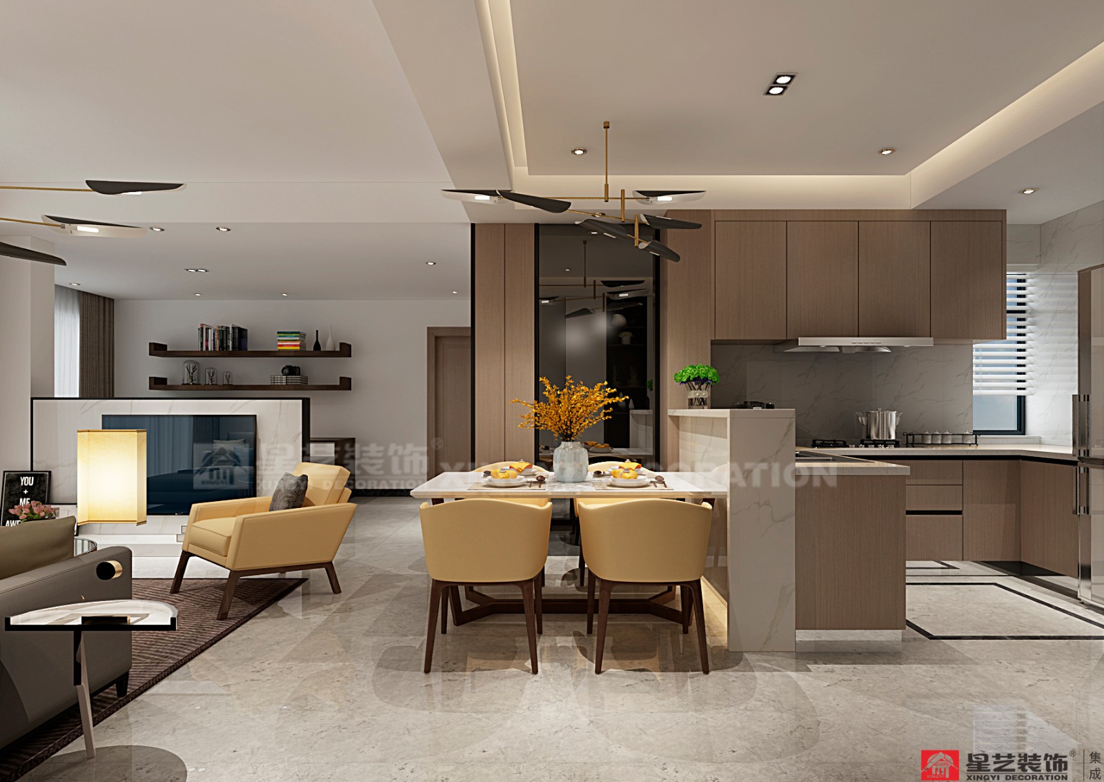 天譽城120平餐廳裝修效果圖