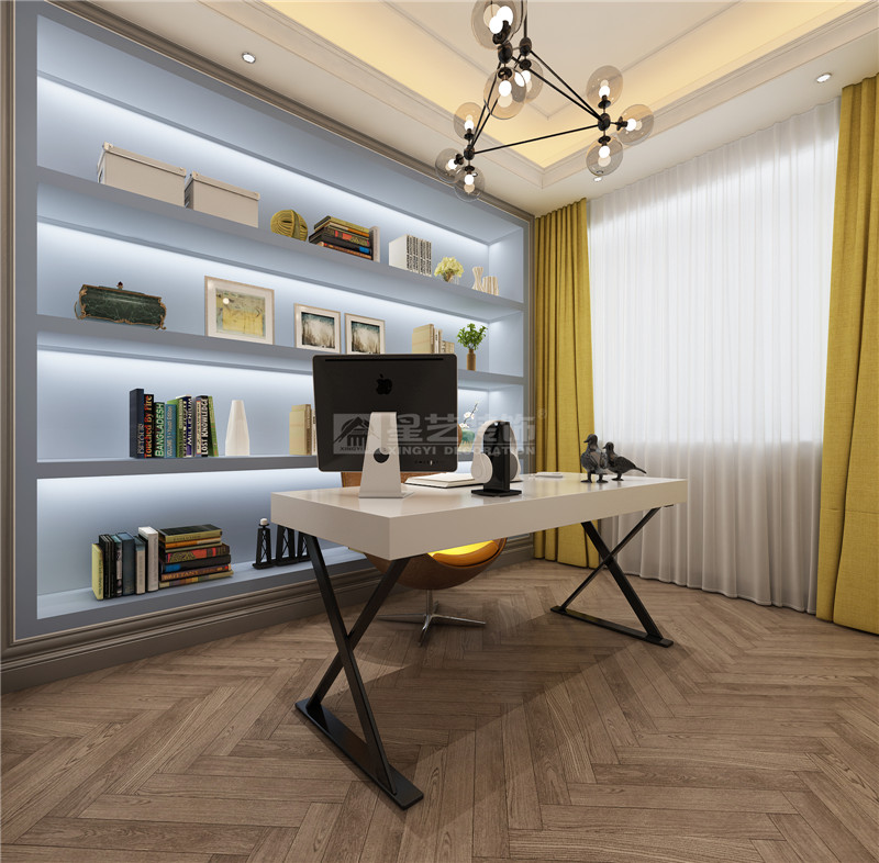 都安密洛坨風情街別墅380平套房書房裝修效果圖