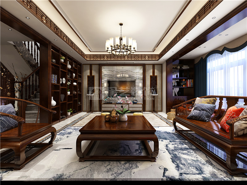 都安密洛坨風情街350平客廳裝修效果圖