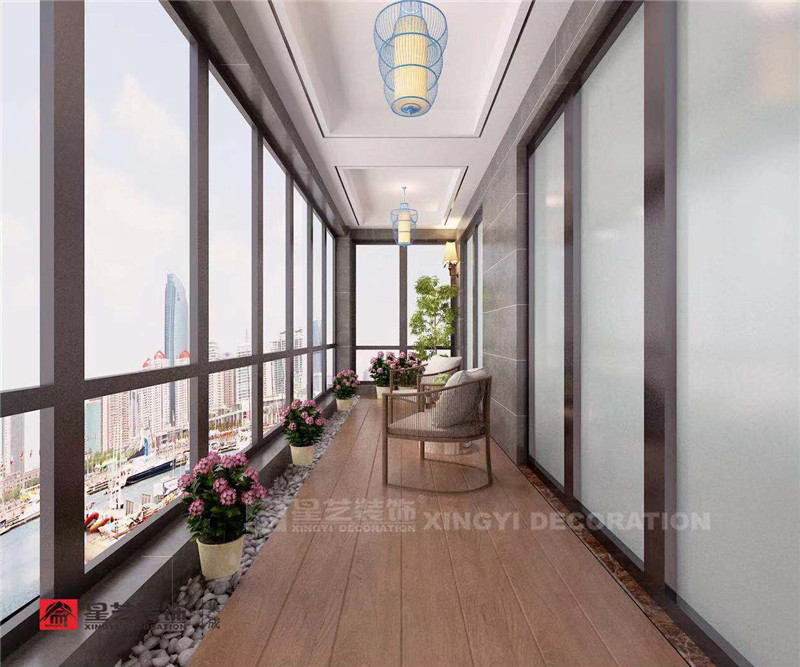 萬達(dá)茂154平陽臺(tái)裝修效果圖