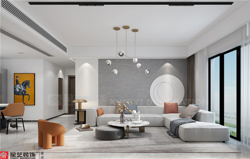 華發(fā)國(guó)賓壹號(hào)138平客廳裝修效果圖