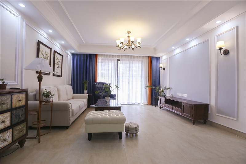 第四人民醫(yī)院單位房140平客廳裝修實景圖