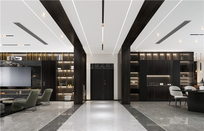 萬(wàn)達(dá)公館 300平客餐廳裝修效果圖