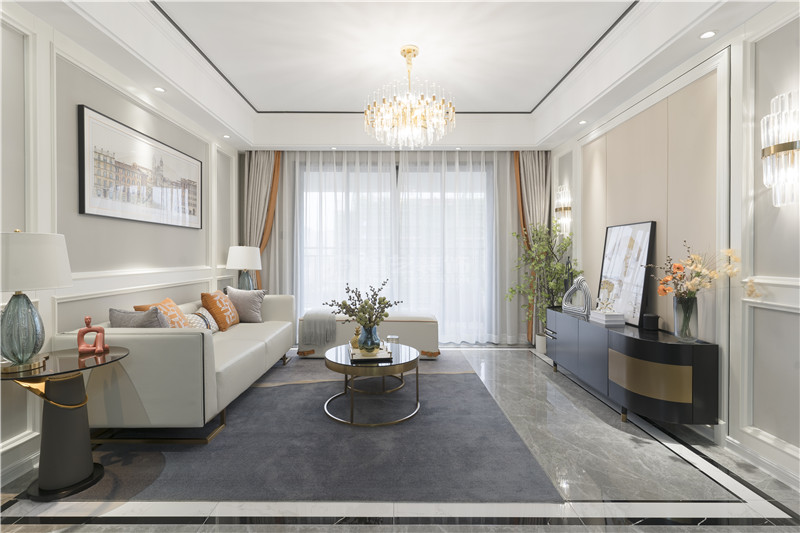 來賓樣板房 126平客廳裝修實(shí)景圖