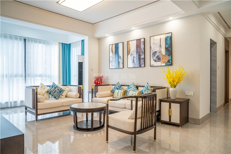 紫蘭公館120平客廳裝修實景圖