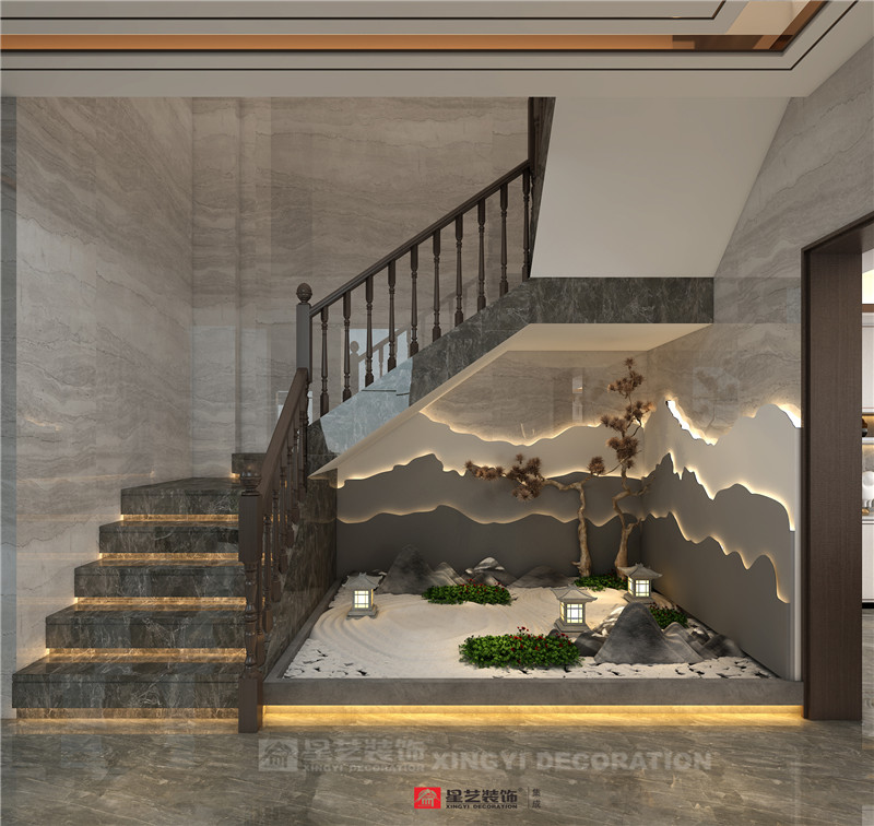香語(yǔ)郡590平別墅樓梯區(qū)裝修效果圖