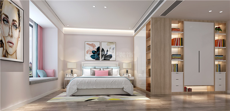 萬(wàn)科時(shí)代廣場(chǎng)187平臥室裝修效果圖