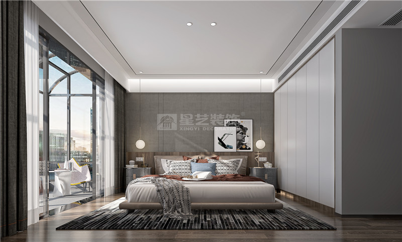 萬(wàn)科時(shí)代廣場(chǎng)187平臥室裝修效果圖