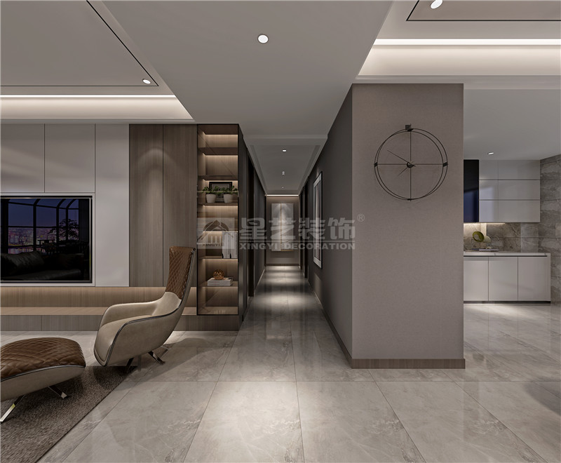 萬(wàn)科時(shí)代廣場(chǎng)187平過道裝修效果圖