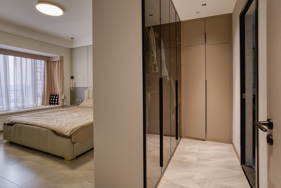 華潤西園149平現(xiàn)代輕奢臥室實(shí)景