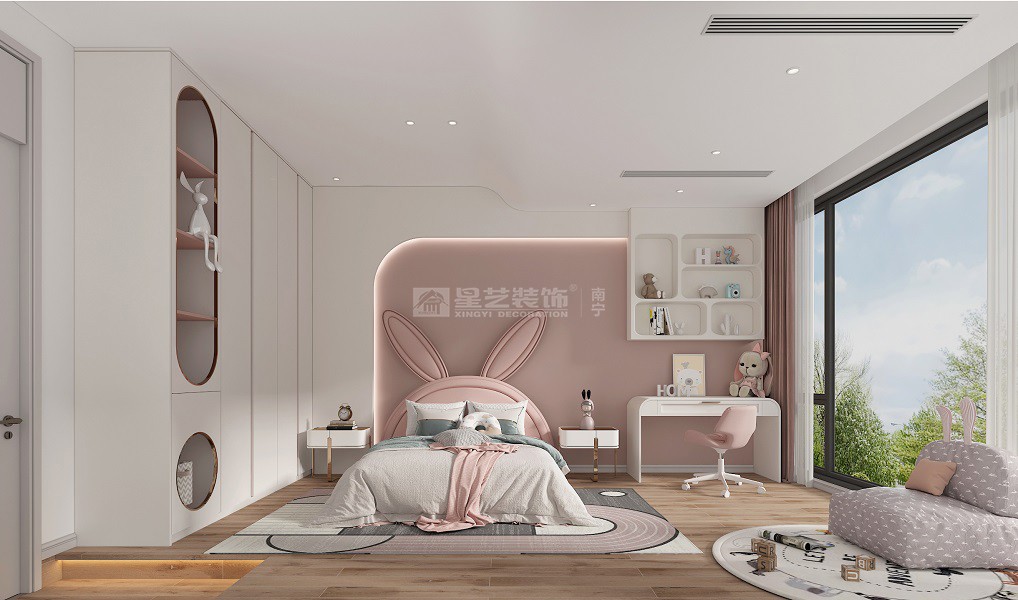江南院子360平現代中式兒童房裝修效果圖