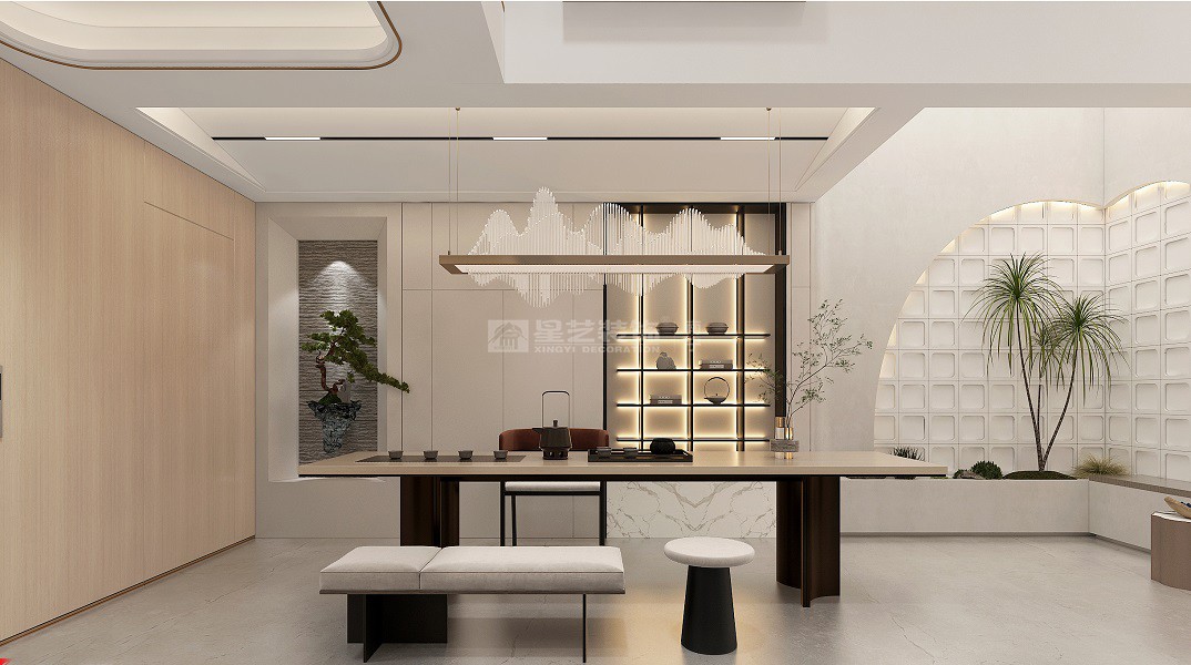 江南院子360平現代中式茶室裝修效果圖