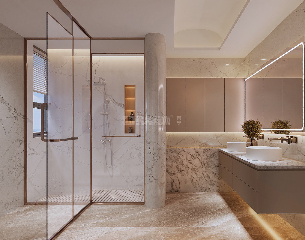 大唐臻觀190平現(xiàn)代輕奢風格衛(wèi)生間裝修效果圖