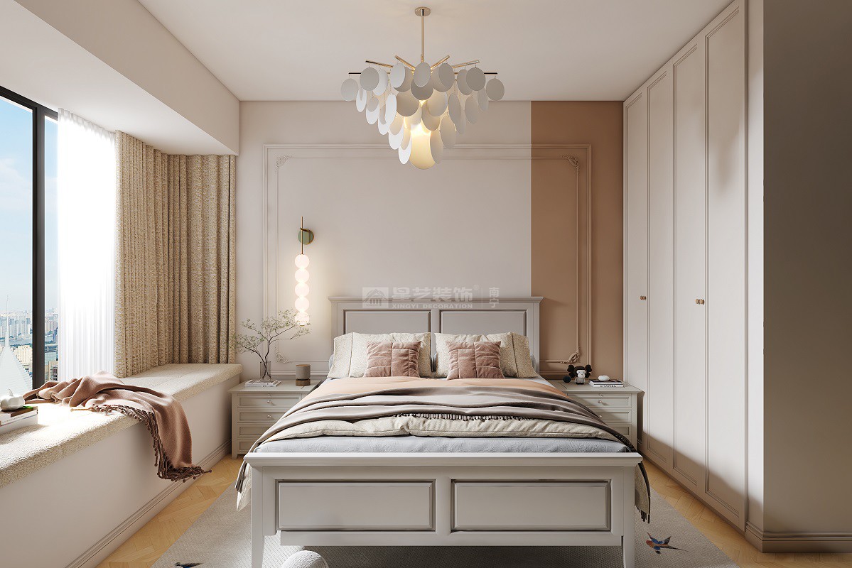 依云灣120平輕法式風(fēng)格臥室裝修效果圖