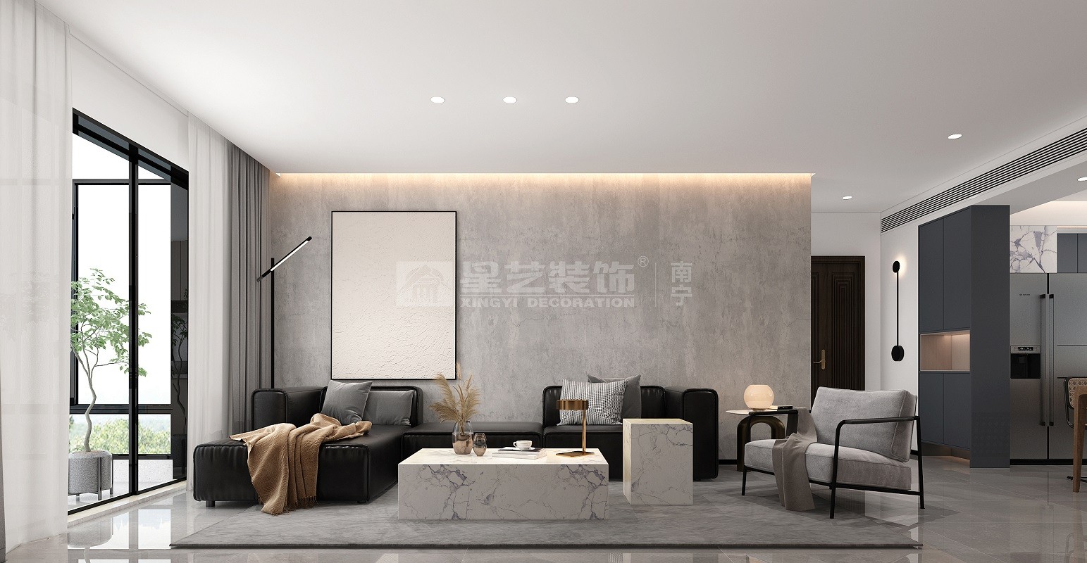 翡翠時光128平現(xiàn)代風格客廳裝修效果圖