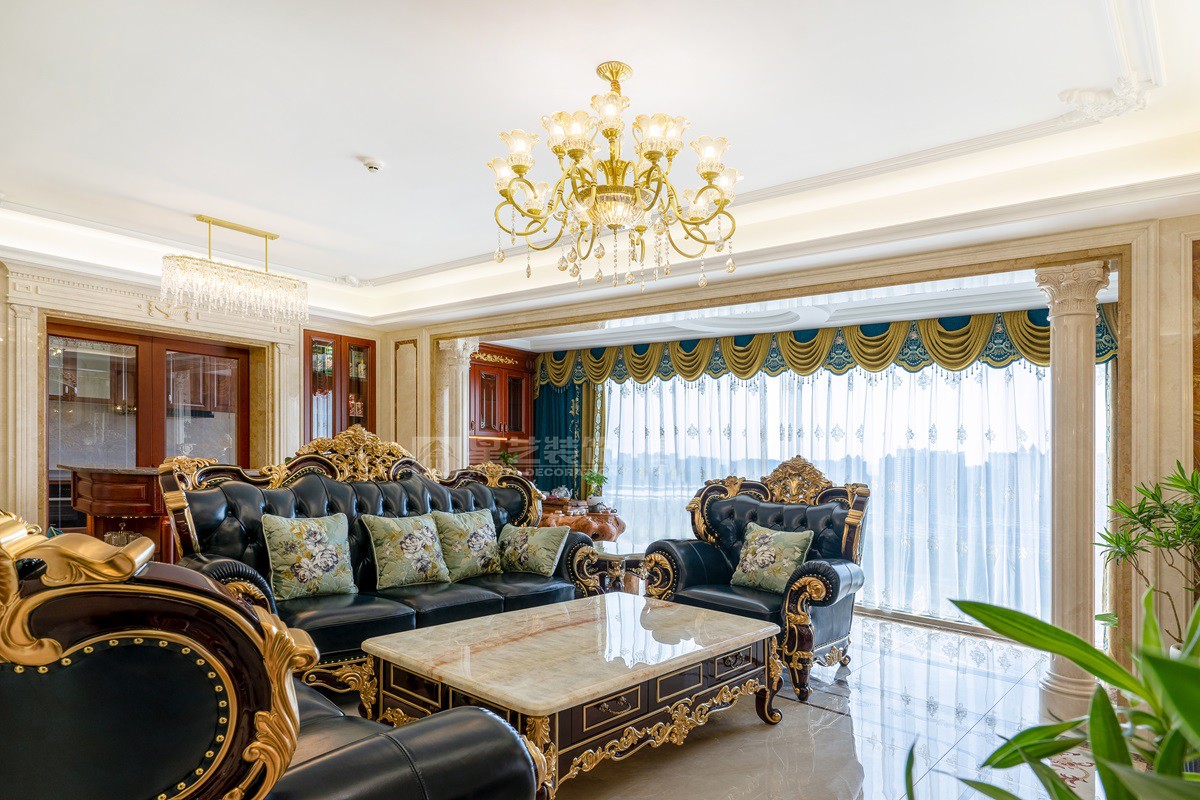 西園悅府223平歐式風格客廳裝修
