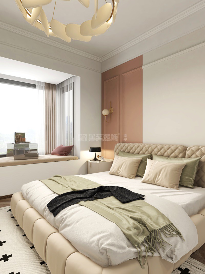榮和瀾山府143平輕法式風格臥室裝修效果圖